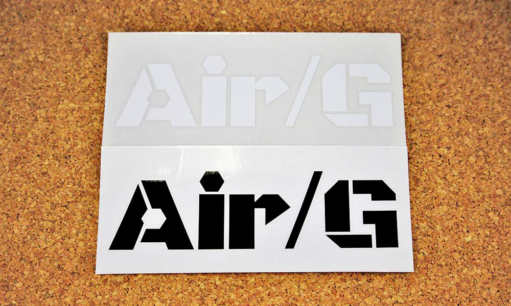 Air/Gロゴステッカー (ホワイト/ブラック)